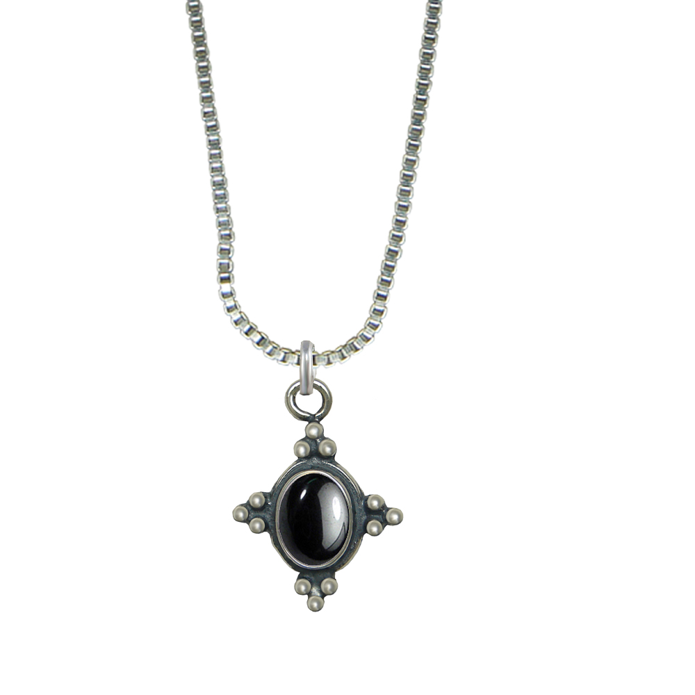 Sterling Silver Little Hematite Pendant Necklace